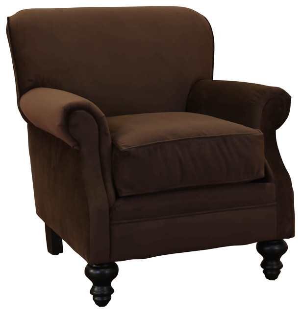 Charles Fabric Rolled Arm Accent Club Chair Transitional Armchairs
