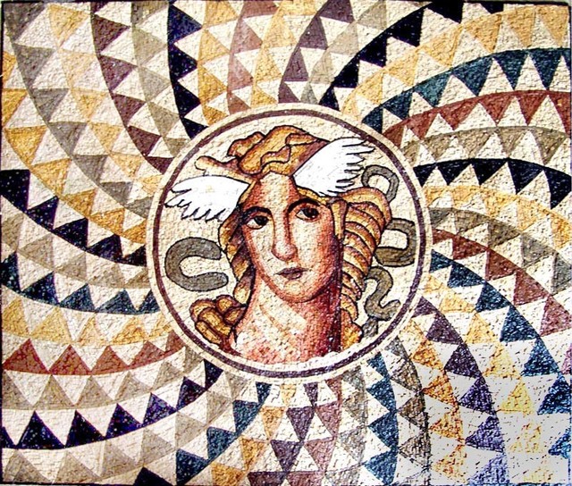 Greek Goddess Illusion Mosaic Mural - Mediterranean - Tile Murals - by