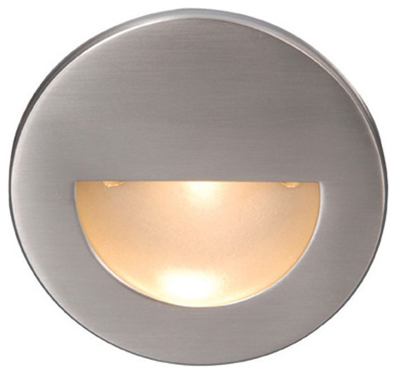 LEDme Round Indoor or Outdoor Step and Wall Light, Brushed Nickel
