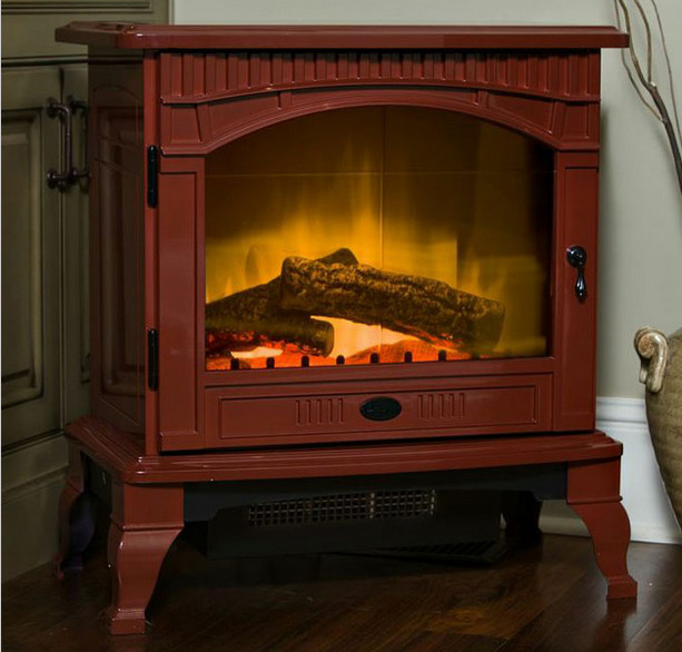 Dimplex Lincoln Cranberry Electric Wood Stove with Remote Control