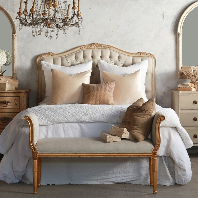 Eloquence Sophia TwoTone Gold Tufted Headboard Modern Headboards