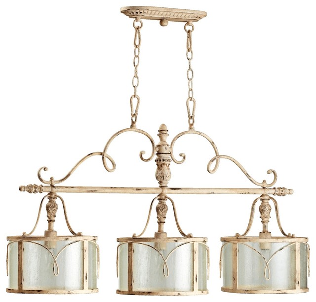 Traditional Quorum Salento 3Light 42" Wide White Island Chandelier