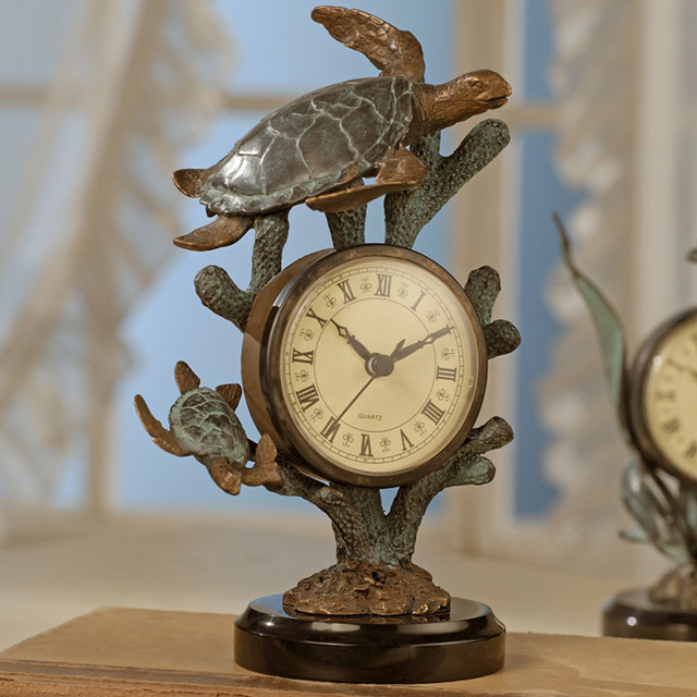 Turtle Table Clock Tropical Clocks atlanta by Iron Accents