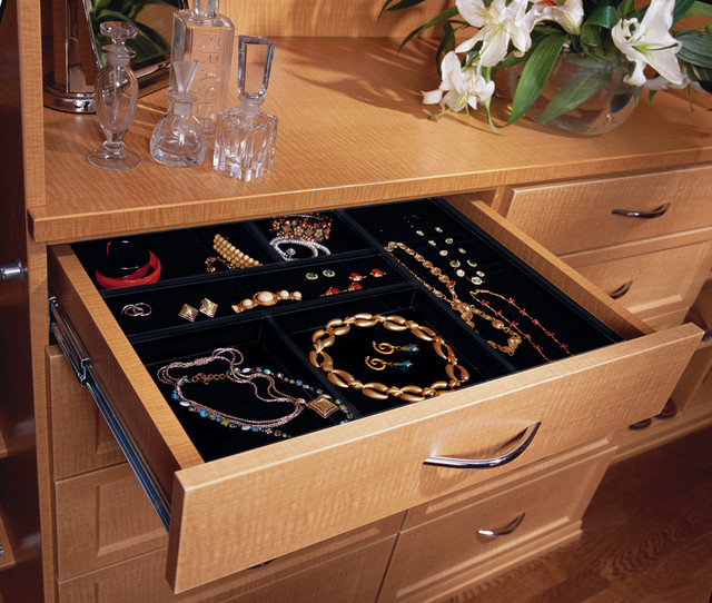 Jewelry Drawer with Felt Lining Contemporary Closet Storage Other