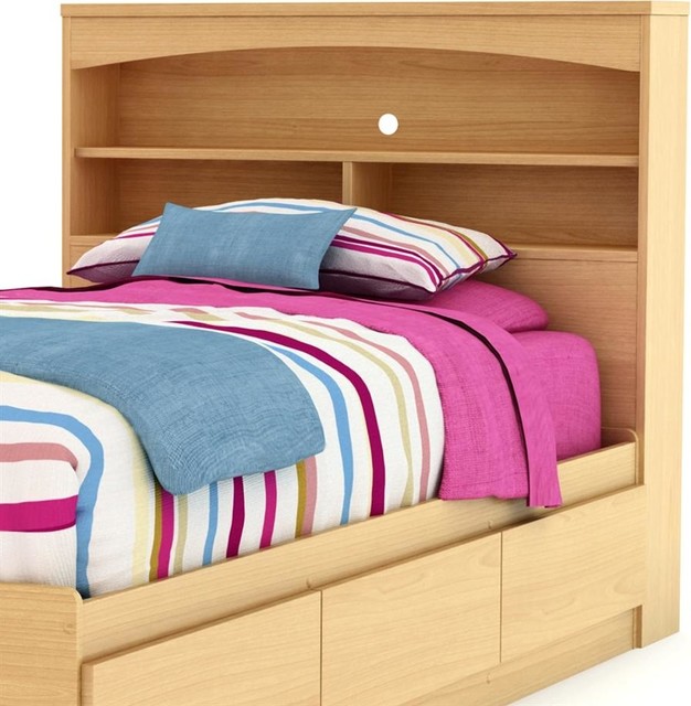 Twin Bookcase Headboard in Maple Finish Ste Contemporary Headboards