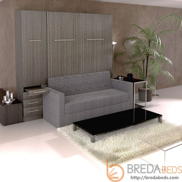 NEW InLine Murphy Bed with Hutch and InLine Sofa by BredaBeds