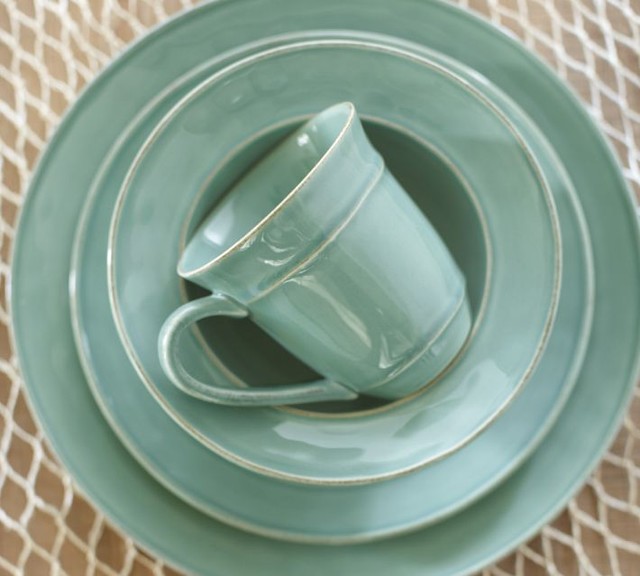Cambria Dinnerware, Turquoise Blue Contemporary Dinnerware by Pottery Barn