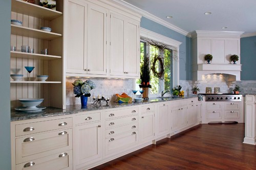 Blue Flower Granite Kitchen Countertop Ideas