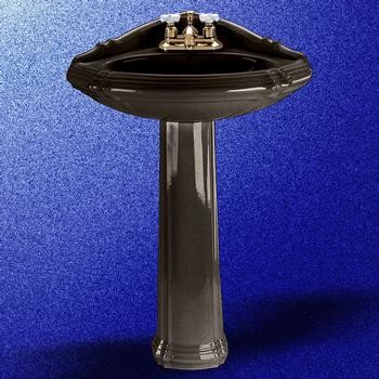 Black Sheffield Deluxe Pedestal Corner Sink traditional-bathroom-sinks
