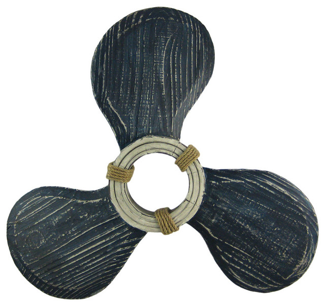 Distressed Finish Blue Boat Propeller Wall Hanging Prop Traditional