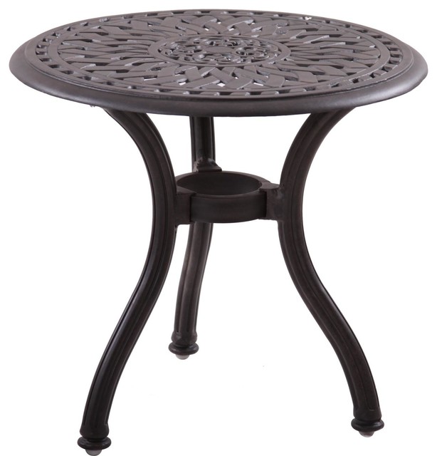 Darlee Series 60 Cast Aluminum Patio End Table Antique Bronze