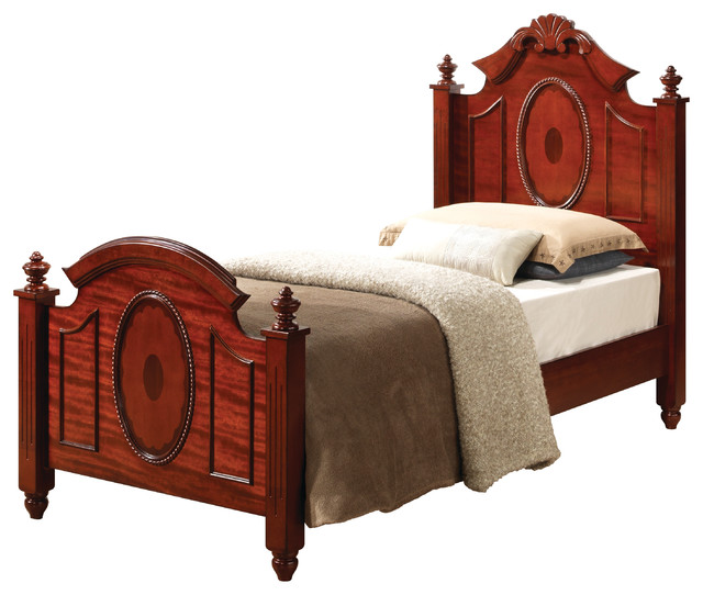 Cherry 4Post Bed, Twin Victorian Panel Beds by Glory Furniture