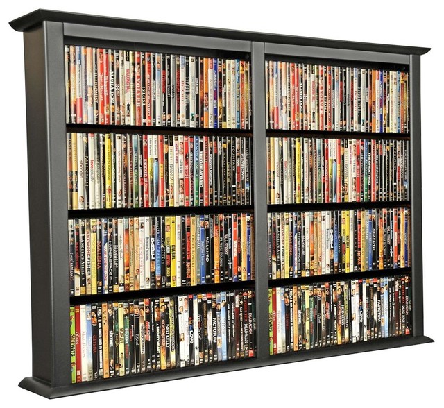 Double Wide Wall Mount MultiMedia Storage Sh Contemporary DVD & CD Racks by ShopLadder