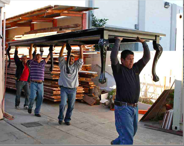 The biggest reclaimed wood table in the world Eclectic Dining
