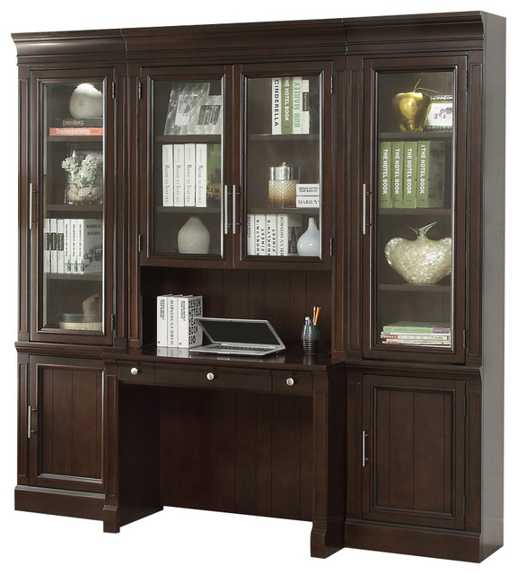 Stanford Library Desk Wall Unit, Vintage Sherry Finish ...