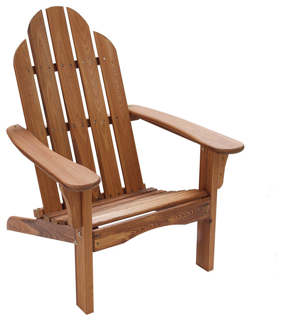 Folding Adirondack Chair, Natural Wood - Modern - Adirondack Chairs