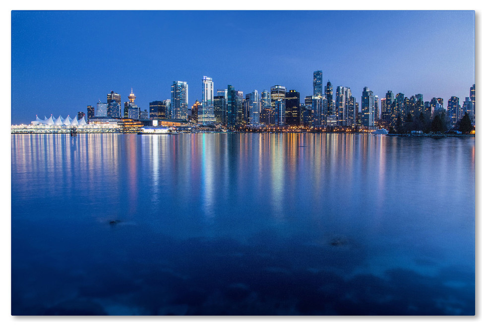 Vancouver City Reflection Canvas Art By Pierre Leclerc 12 X 19