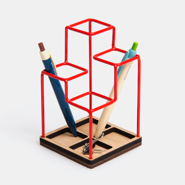 Block Sketch Desk Tidy Red Contemporary Desk Accessories other