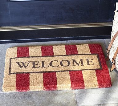 door mat welcome mats traditional housewarming coir stripe rugs pottery barn throwing decor doormat homesthetics simple successfully guide stripes accessories
