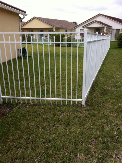 Fencing And Gates Detroit  White Aluminum Fence craftsman-home-fencing-and-gates