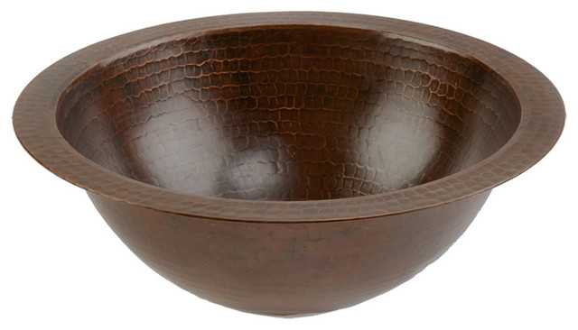 Small Round Under Counter Copper Sink - Rustic - Bathroom Sinks ...