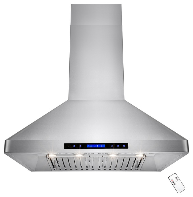36" Stainless Steel with Touch Screen Kitchen Wall Mount Range Hood