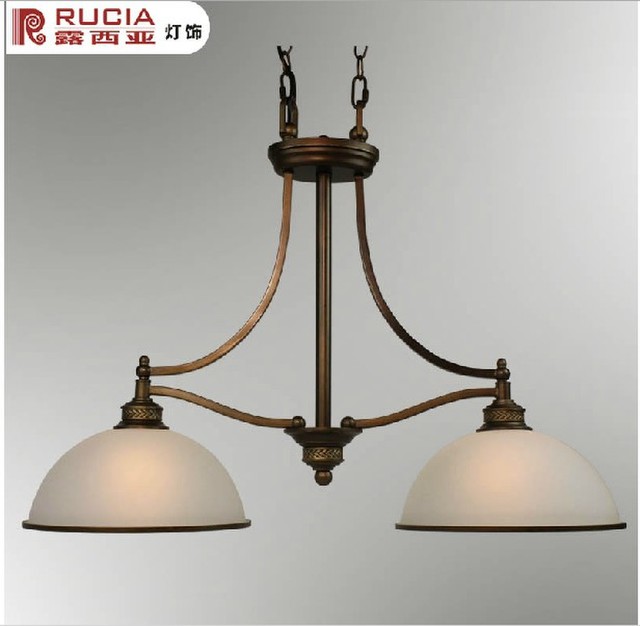 American-Style Traditional 2 Light Pendant - Traditional - Chandeliers