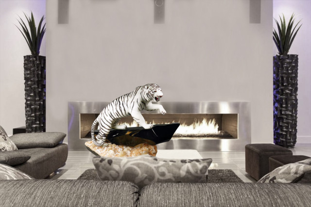 white tiger living room decor