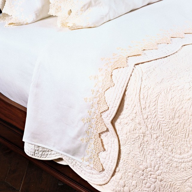 French lace flat sheet ecru queen Traditional Flat Sheets by