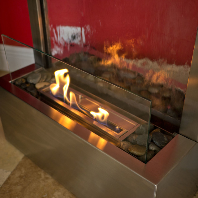 NuFlame 6' Stainless Steel Gardenfall FireFountain Modern Indoor