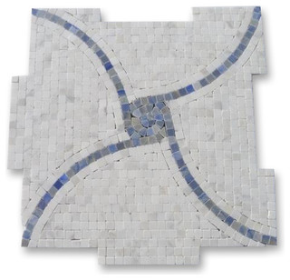 Windmill Blue Macauba and Ariston Marble Tile - Traditional - Mosaic 