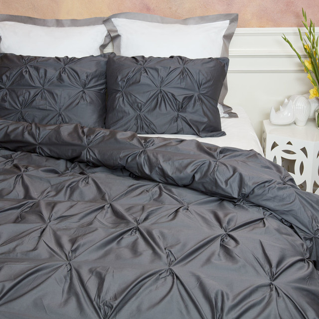 The Valencia Charcoal Grey Duvet Set Modern Duvet Covers And Duvet