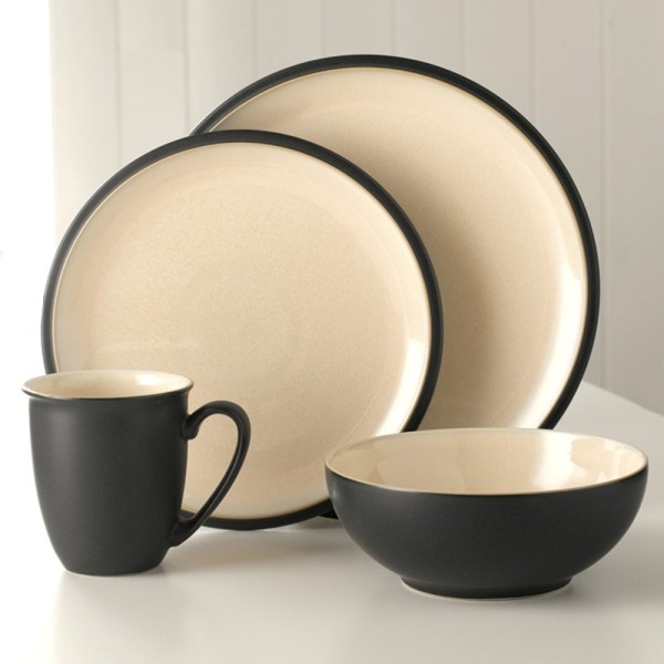 Cook & Dine Black 4 Piece Dinner Set Rustic Dinnerware Sets other