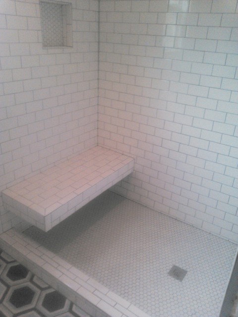 Eclectic Bath Richmond charlottesville master bath tub/shower conversion with floor eclectic-bathroom