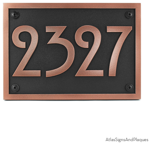 Stickley Address Plaque 17" x 12" in Copper Patina Craftsman House