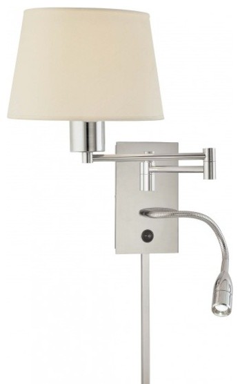 1-Light Swing Arm Wall Lamp with Reading Lamp - Contemporary - Swing Arm Wall Lamps - by LBC ...