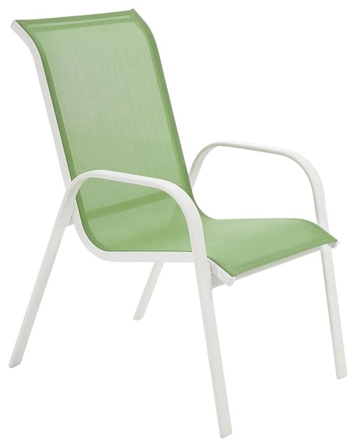 Janeiro Metal Armchair, Green - Contemporary - Garden Dining Chairs