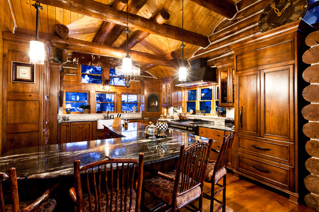 Log Homes Interior Kitchen