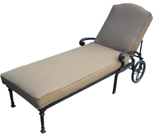 Darlee Ten Star Cast Aluminum Patio Chaise Lounge Antique Bronze
