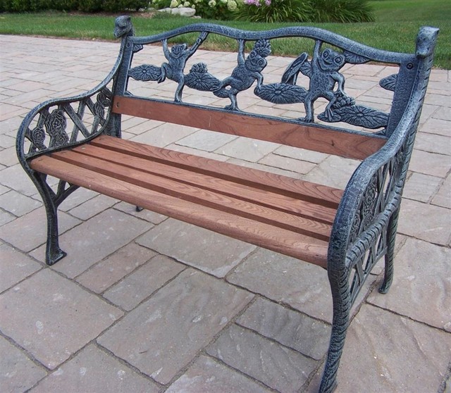 Lightweight Mini Frog Garden Bench Traditional Garden Benches by