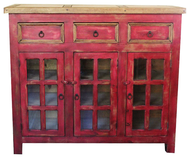 Distressed Red Vanity Rustic Accent Chests And by FoxDen