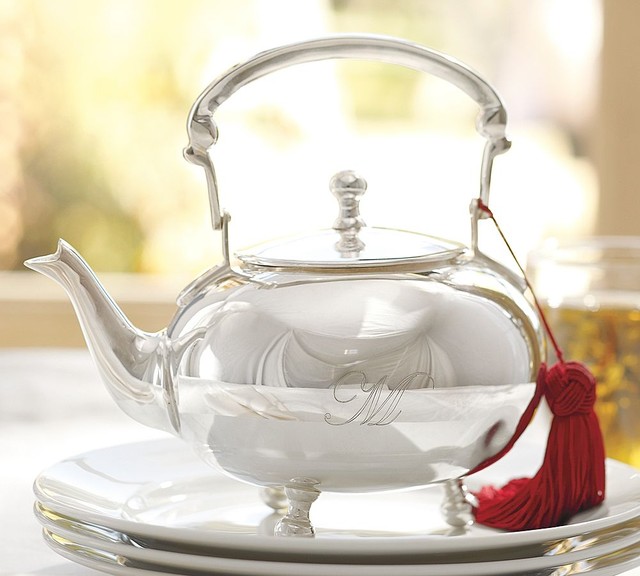 SilverPlated Engravable Teapot Traditional Teapots by Pottery Barn