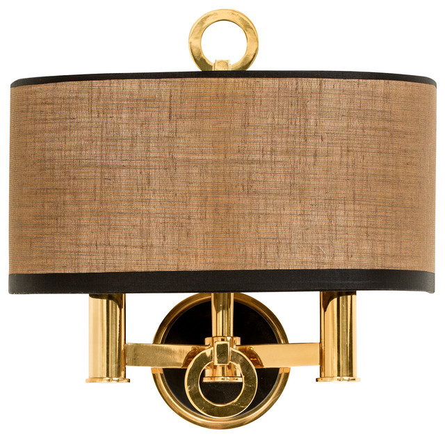 Bronx Double Wall Sconce Canadian Gold Contemporary Wall Sconces