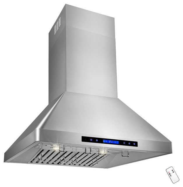 30" Stainless Steel with Touch Screen Display Kitchen Vent Wall Mount