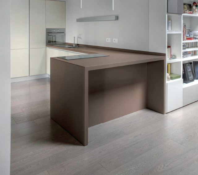 Laminam on Kitchen Countertop and Breakfast counter. Contemporary