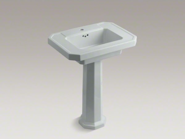 KOHLER Kathryn(R) pedestal bathroom sink with single faucet hole ...