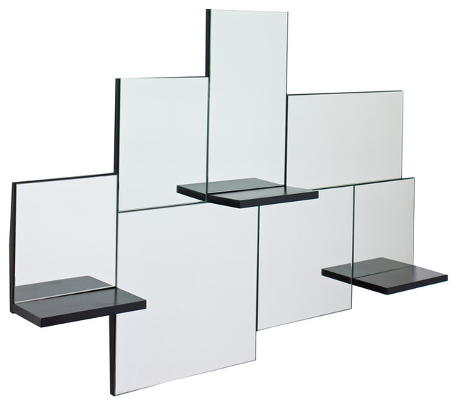 Triple Shelf Mirror Modern Wall Mirrors by Dwell