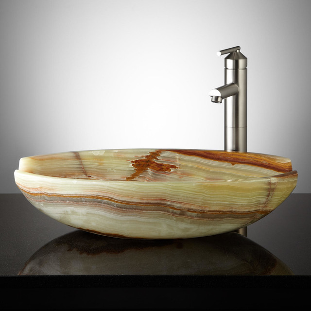 Tahla Green Onyx Vessel Sink contemporarybathroomsinks