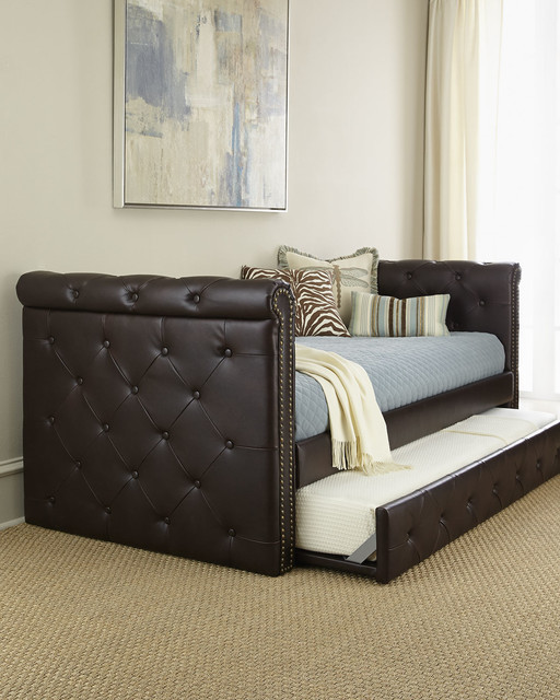 Raven Tufted Leather Daybed Daybeds by Horchow