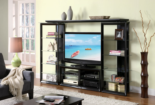 Black Entertainment Center - Modern - Entertainment Centers And Tv ...